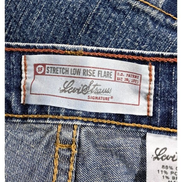 Levi Strauss Signature Jeans Girls Low Rise Flare Y2K Size 12 Regular Blue Denim - Picture 5 of 7